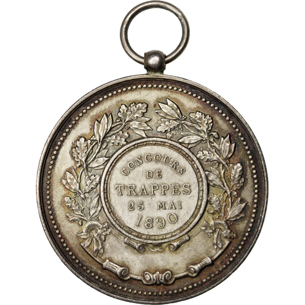 Francja, medal, Trzecia Republika Francuska, 1890, Srebro, Bertrand, AU(55-58)