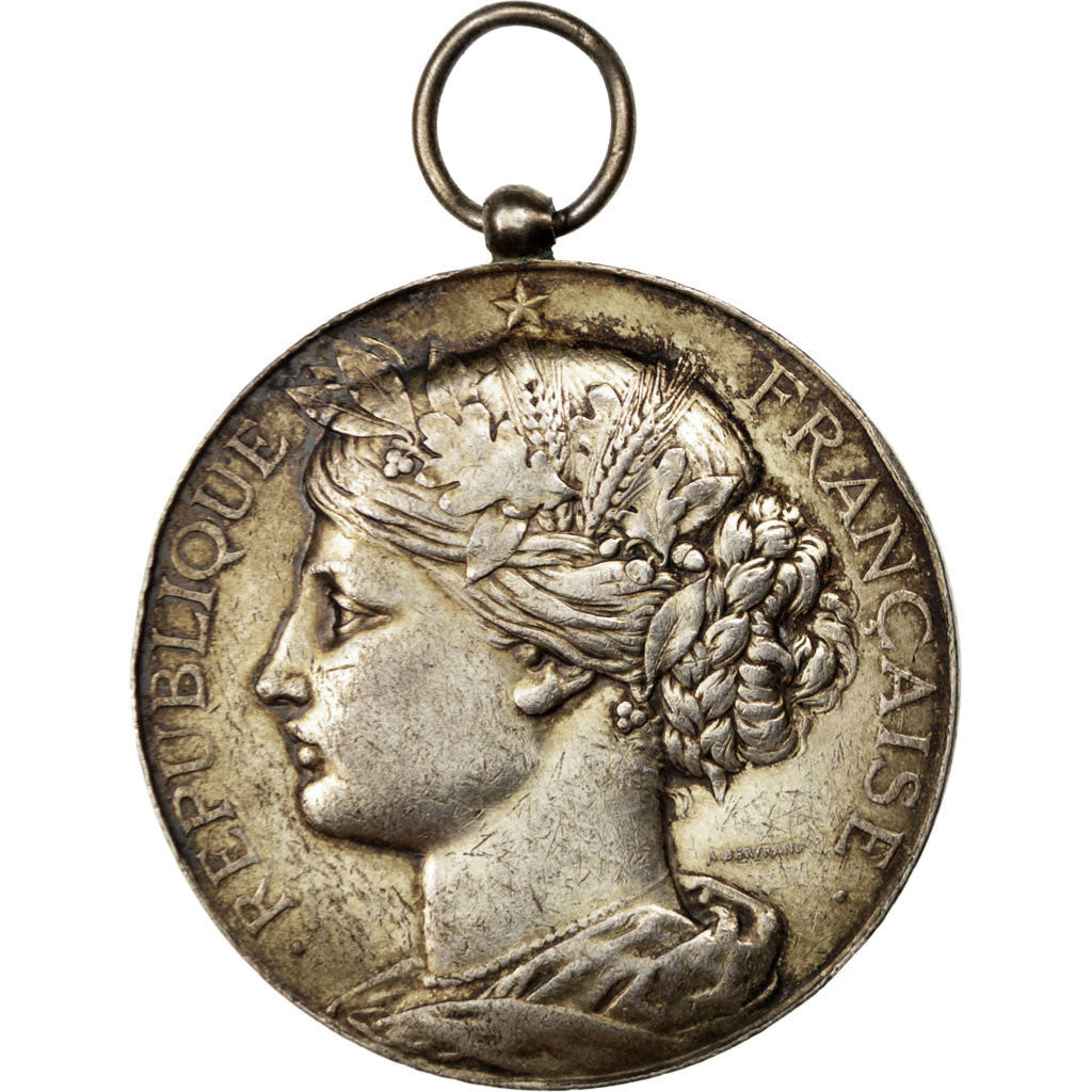 Francia, medalla, French Third Republic, 1890, Plata, Bertrand, MBC+