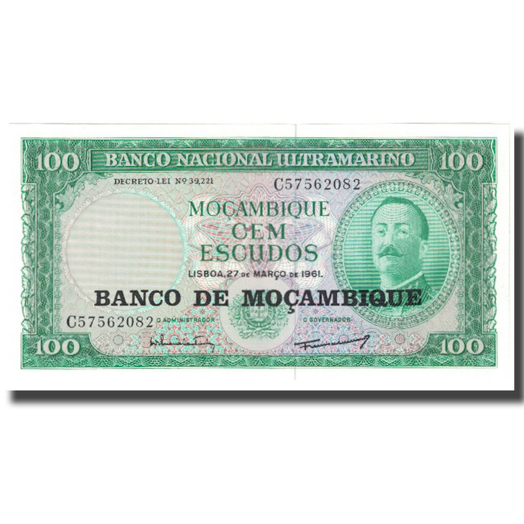 Banknote, Mozambique, 100 Escudos, 1961, 1961-03-27, KM:117a, UNC(63)