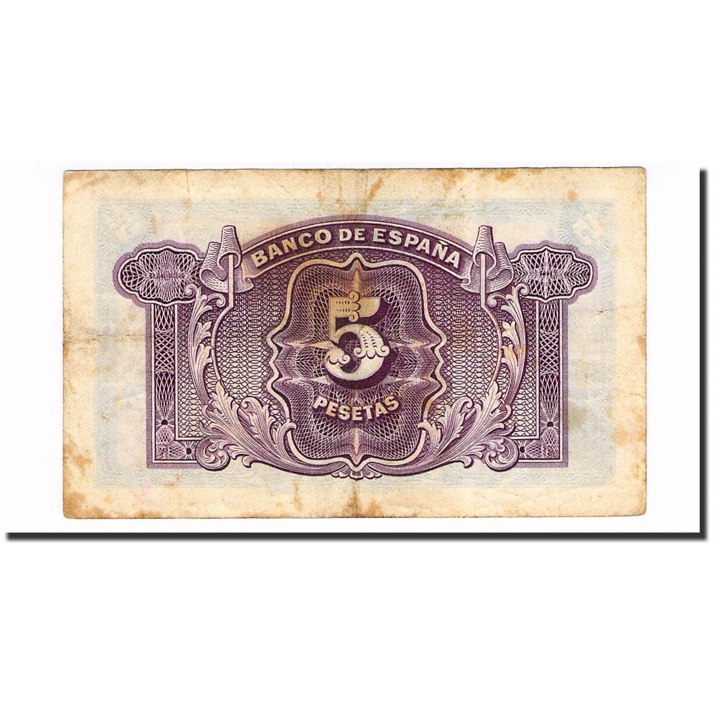 Billet, Espagne, 5 Pesetas, 1935, KM:85a, TB+