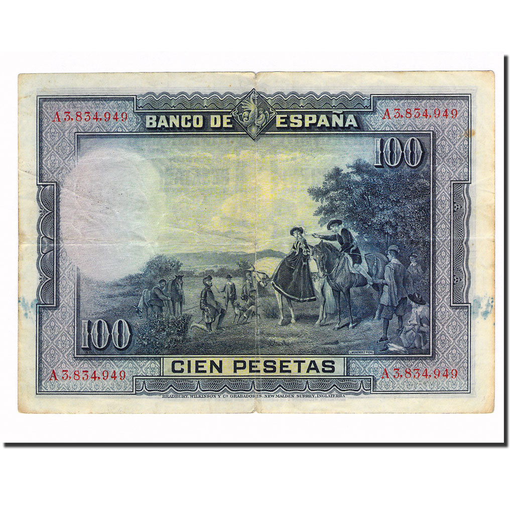 Billete, 100 Pesetas, 1928, España, 1928-08-15, KM:76a, MBC