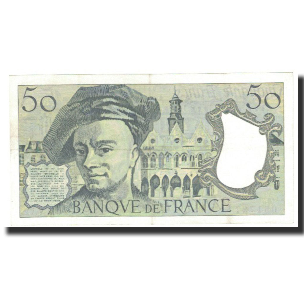 France, 50 Francs, Quentin de La Tour, 1992, 1992, AU(55-58), Fayette:67.18