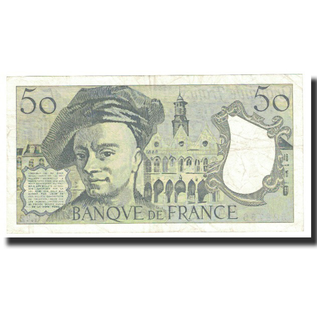 France, 50 Francs, Quentin de La Tour, 1992, 1992, AU(55-58), Fayette:67.18
