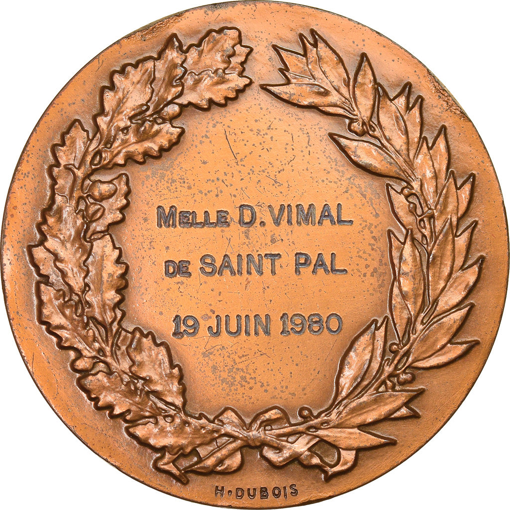 France, Médaille, Droit, Justice, Mlle Vidal de Saint Pal, 1980, Dubois.H