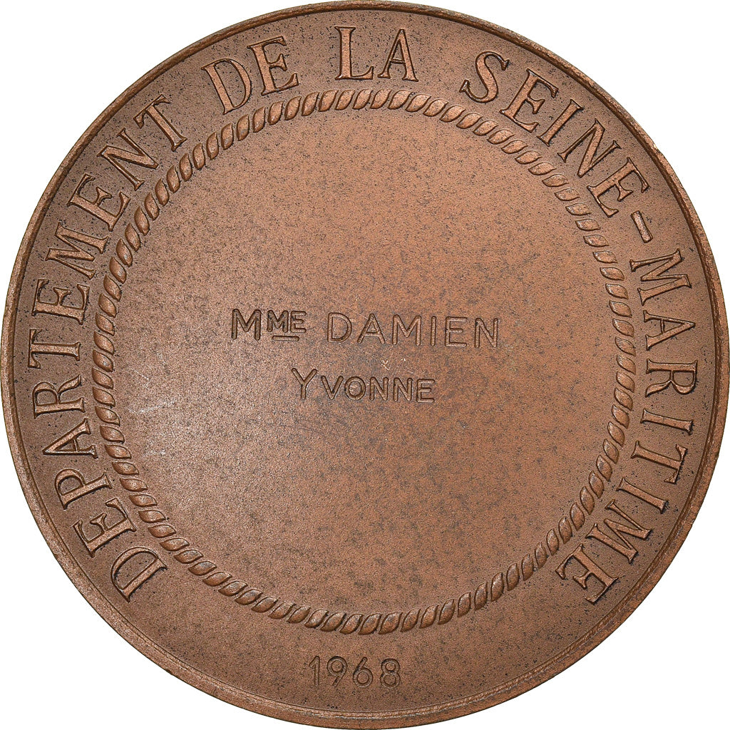 France, Médaille, Marianne, Département de la Seine Maritime, 1968, Coeffin