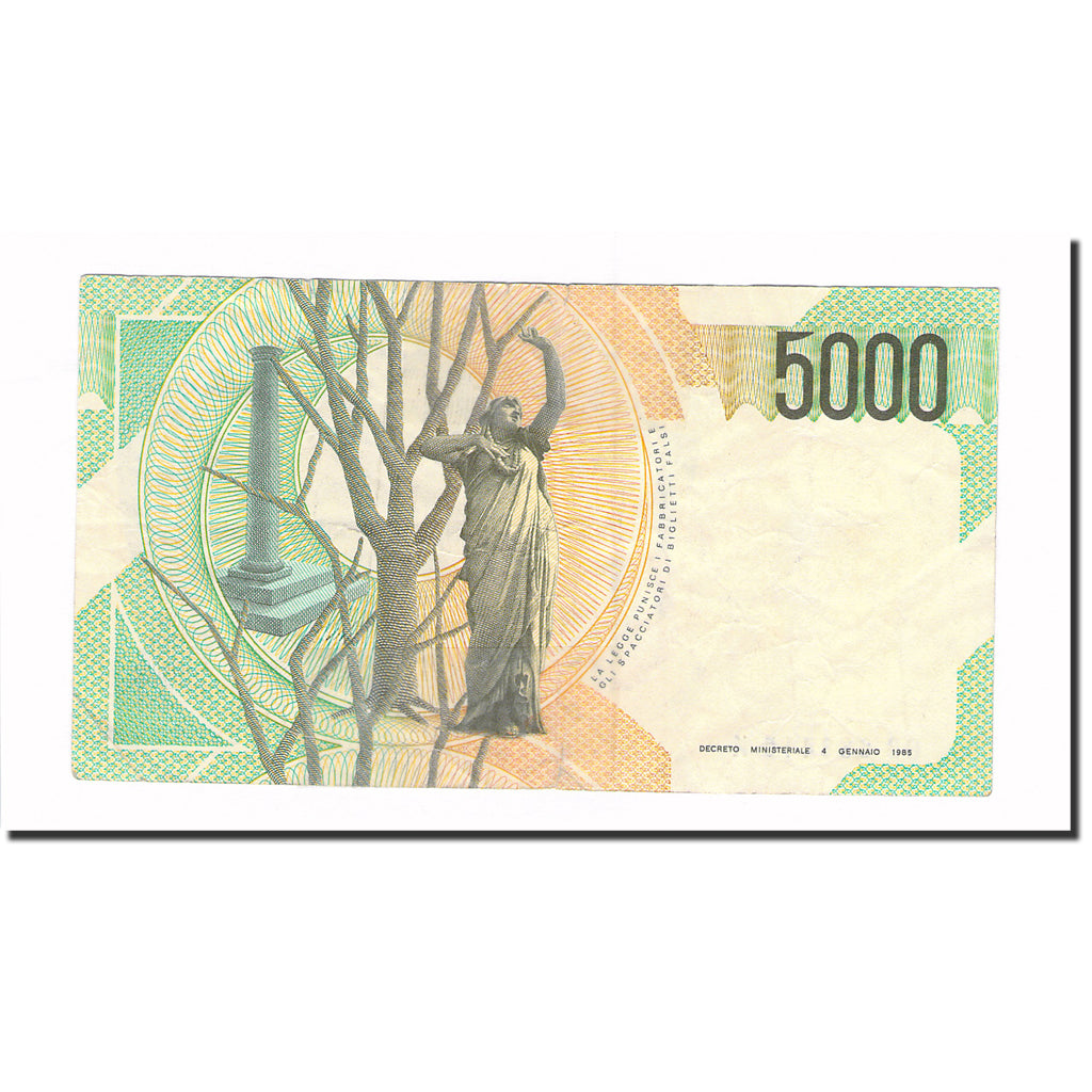 Nota, Itália, 5000 Lire, 1985, 1985-01-04, KM:111b, EF(40-45)