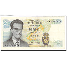 Banknote, Belgium, 20 Francs, 1964, 1964-06-15, KM:138, AU(55-58)