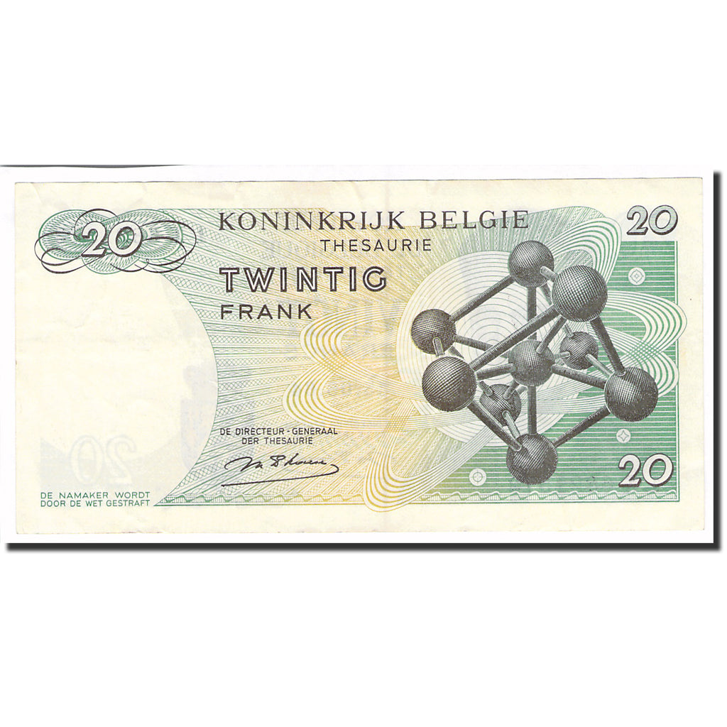 Banknote, Belgium, 20 Francs, 1964, 1964-06-15, KM:138, AU(55-58)
