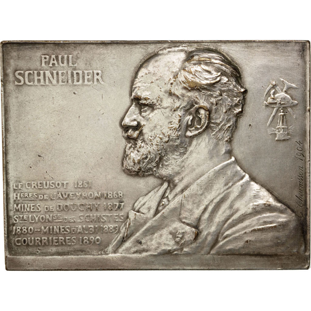Francia, medalla, Compagnie des Mines de Douchy, Paul Schneider, 1903, Bronce