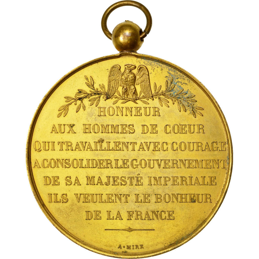 França, medalha, Napoléon III, Hommage aux Ministres, n.d., Cobre, AU(55-58)