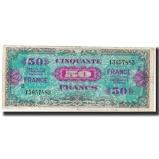 France, 50 Francs, Flag/France, 1944, EF(40-45), Fayette:VF24.2, KM:122b