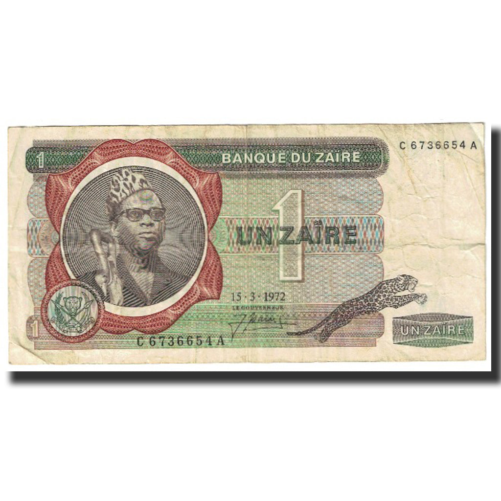 Geldschein, Zaire, 1 Zaïre, 1972, 1972-03-15, KM:18a, S+