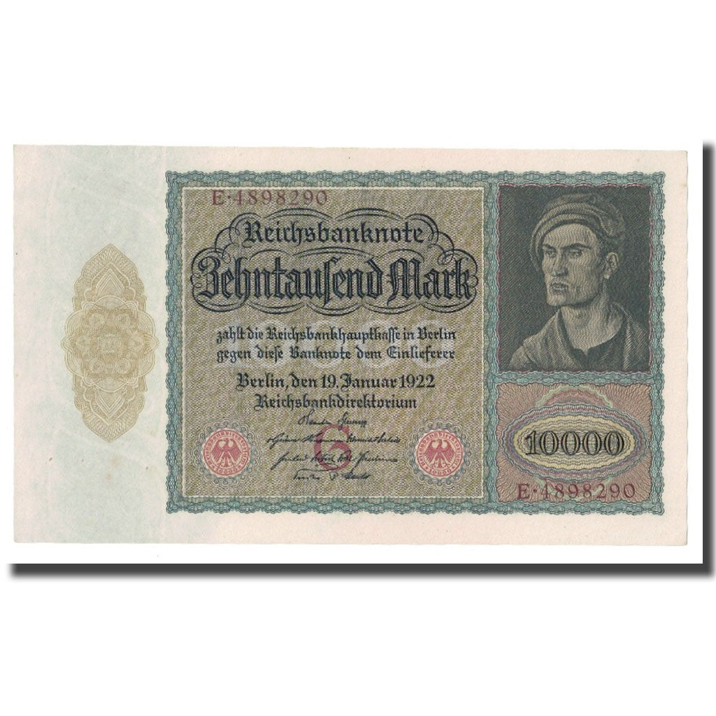 Biljet, Duitsland, 10,000 Mark, 1922, 1922-01-19, KM:70, SUP