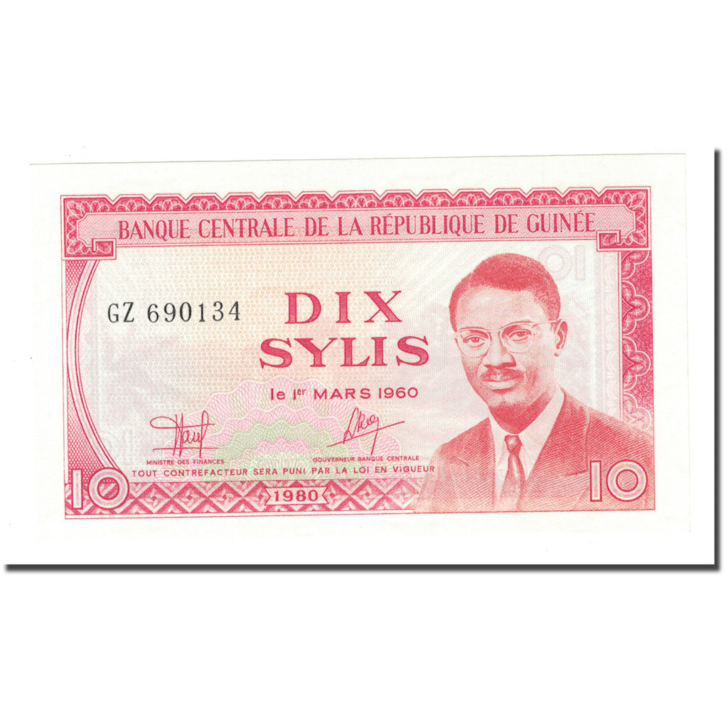 Banknote, Guinea, 10 Sylis, 1960, 1960-03-01, KM:23a, UNC(63)