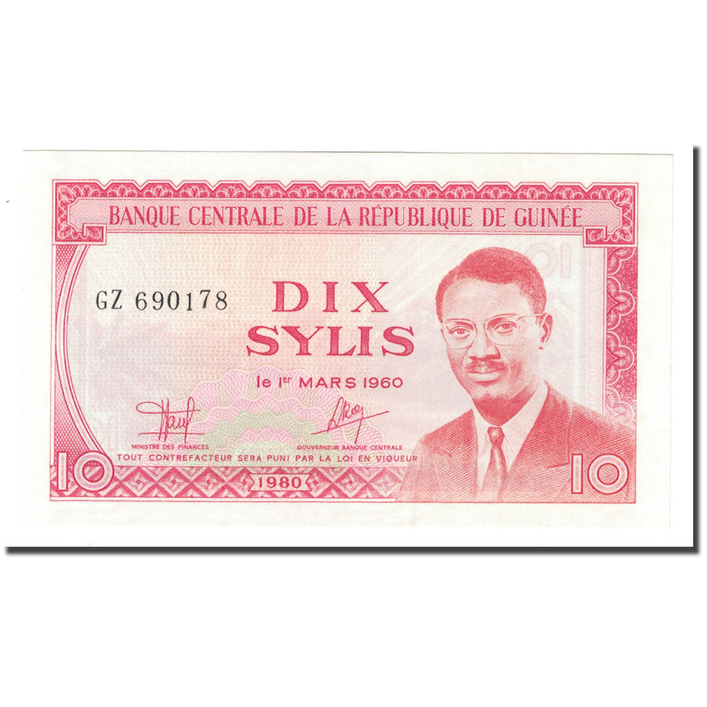 Banknote, Guinea, 10 Sylis, 1960, 1960-03-01, KM:23a, UNC(63)