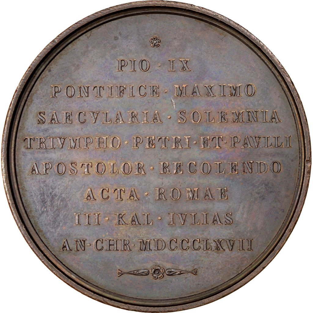 Vatican, Médaille, Pie IX, 1867, Bronze, SUP
