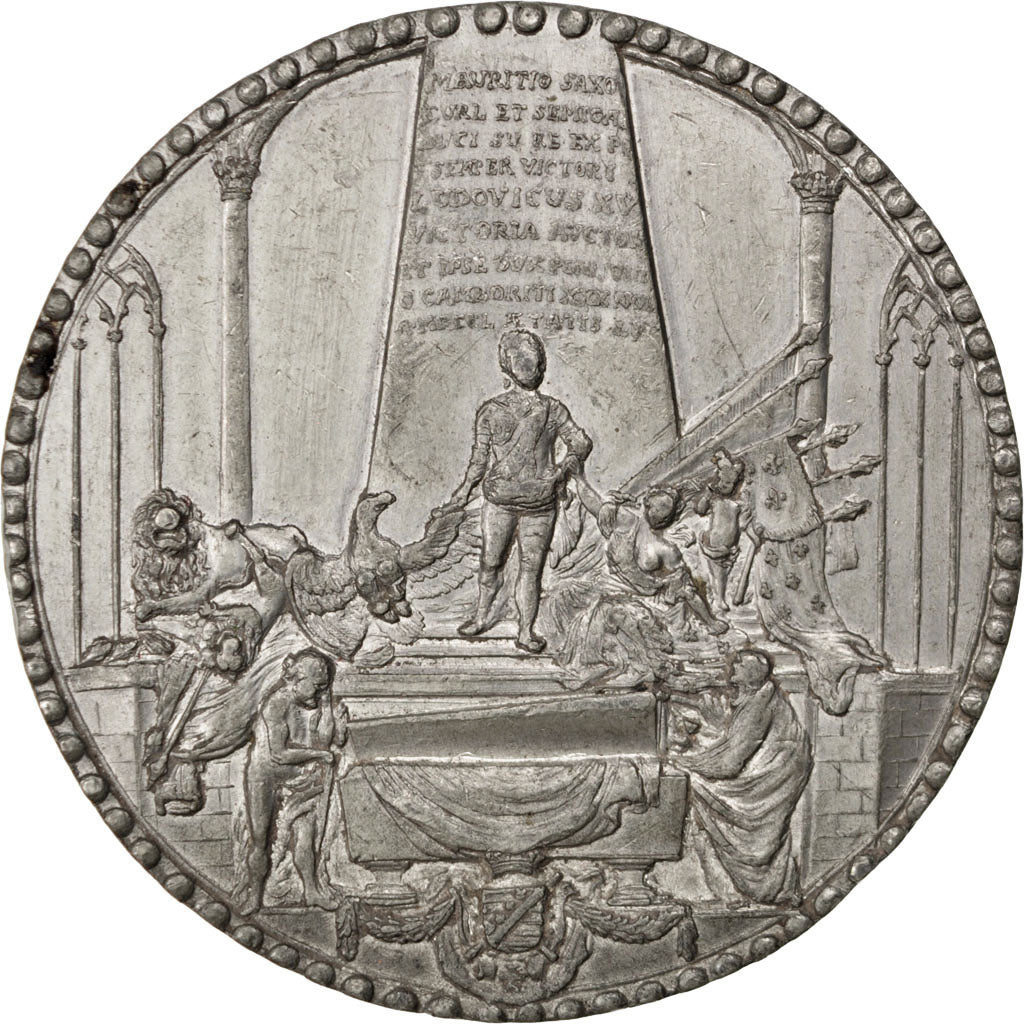 France, Medal, Louis XV, Mausolée du Maréchal Maurice de Saxe, Undated, Tin