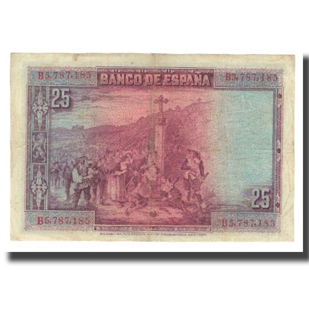 Banconote, Spagna, 25 Pesetas, 1928, 1928-08-15, KM:74b, MB