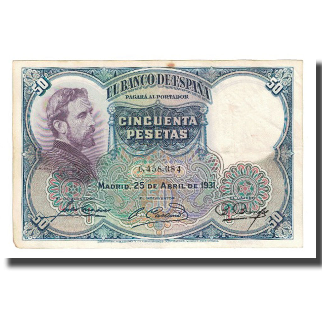 Banknote, Spain, 50 Pesetas, 1931, 1931-04-25, KM:82, VF(30-35)
