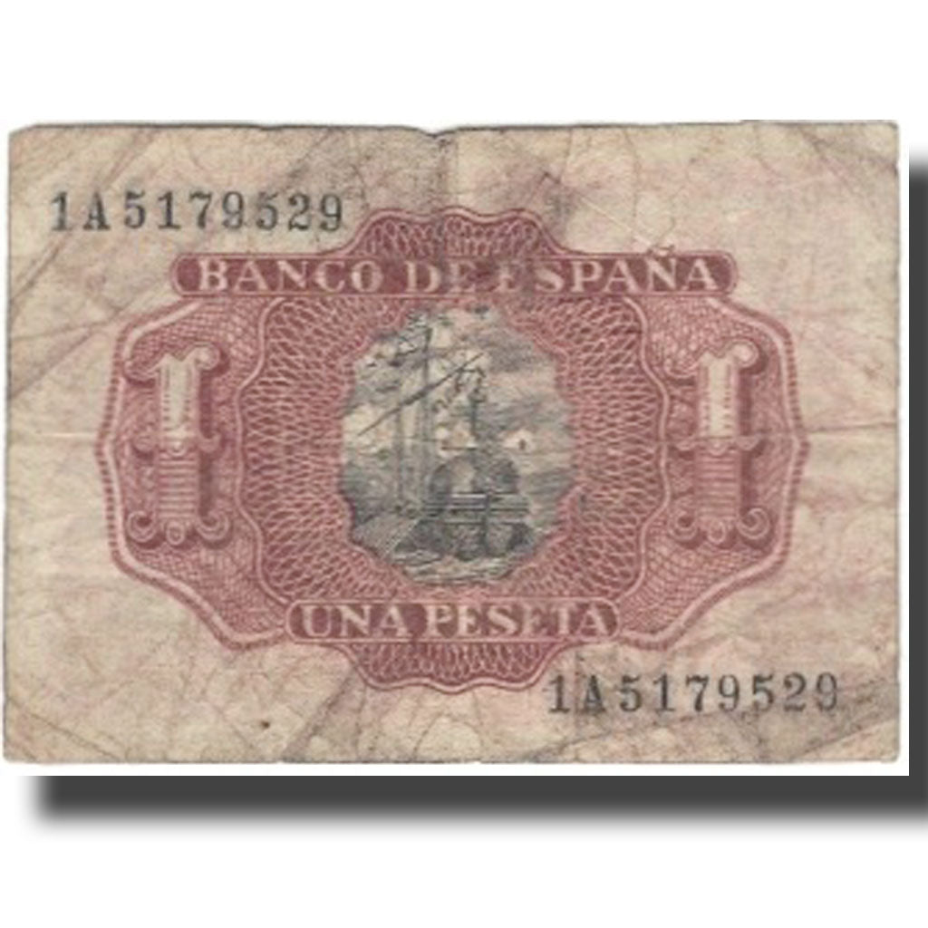 Banknote, Spain, 1 Peseta, 1953, 1953-07-22, KM:144a, VF(20-25)