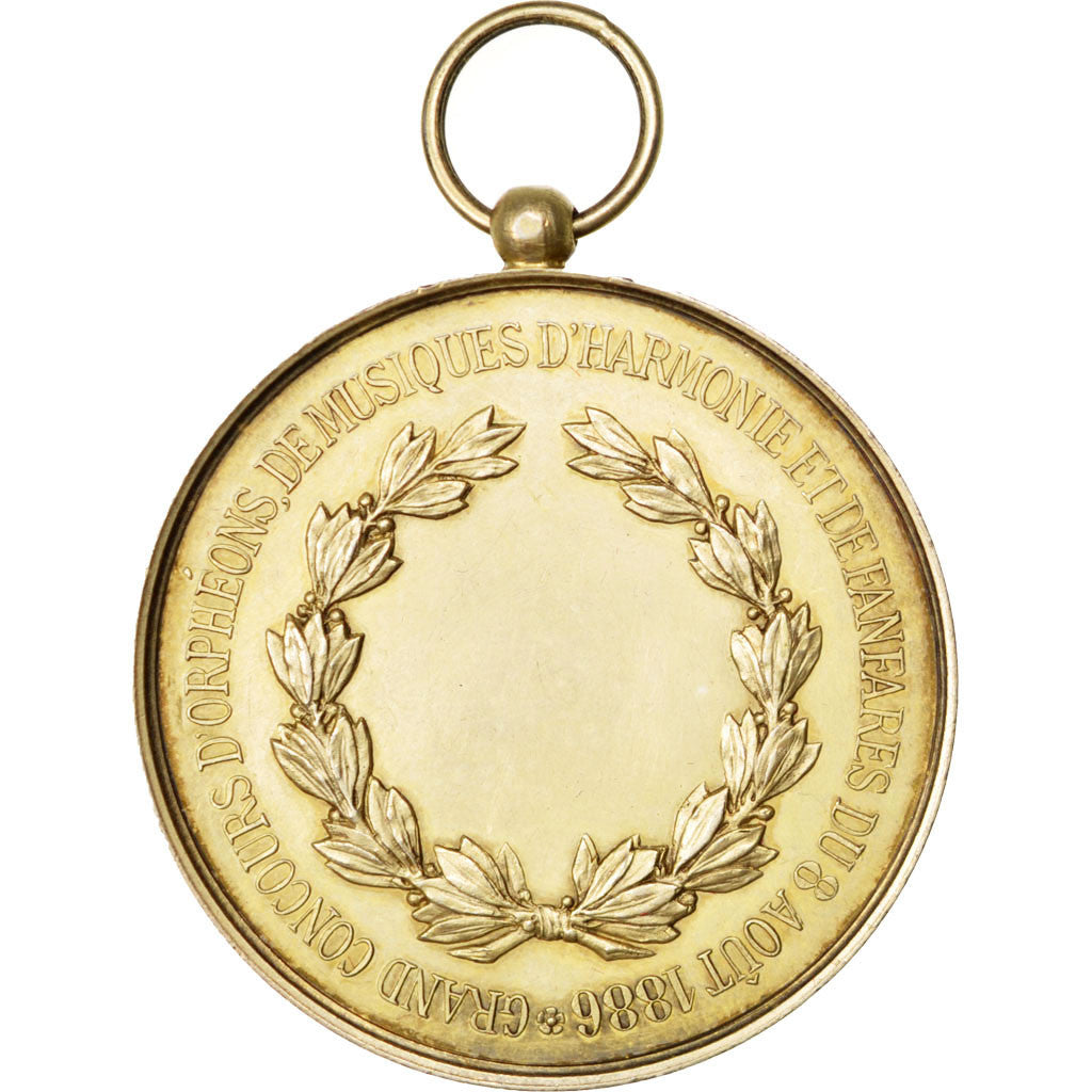 France, Medal, French Third Republic, 1886, Vermeil, AU(55-58)
