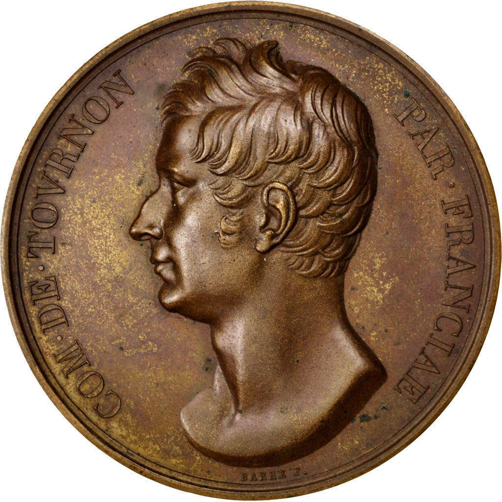France, Medal, Charles X, 1824, Copper, Barre, AU(55-58)