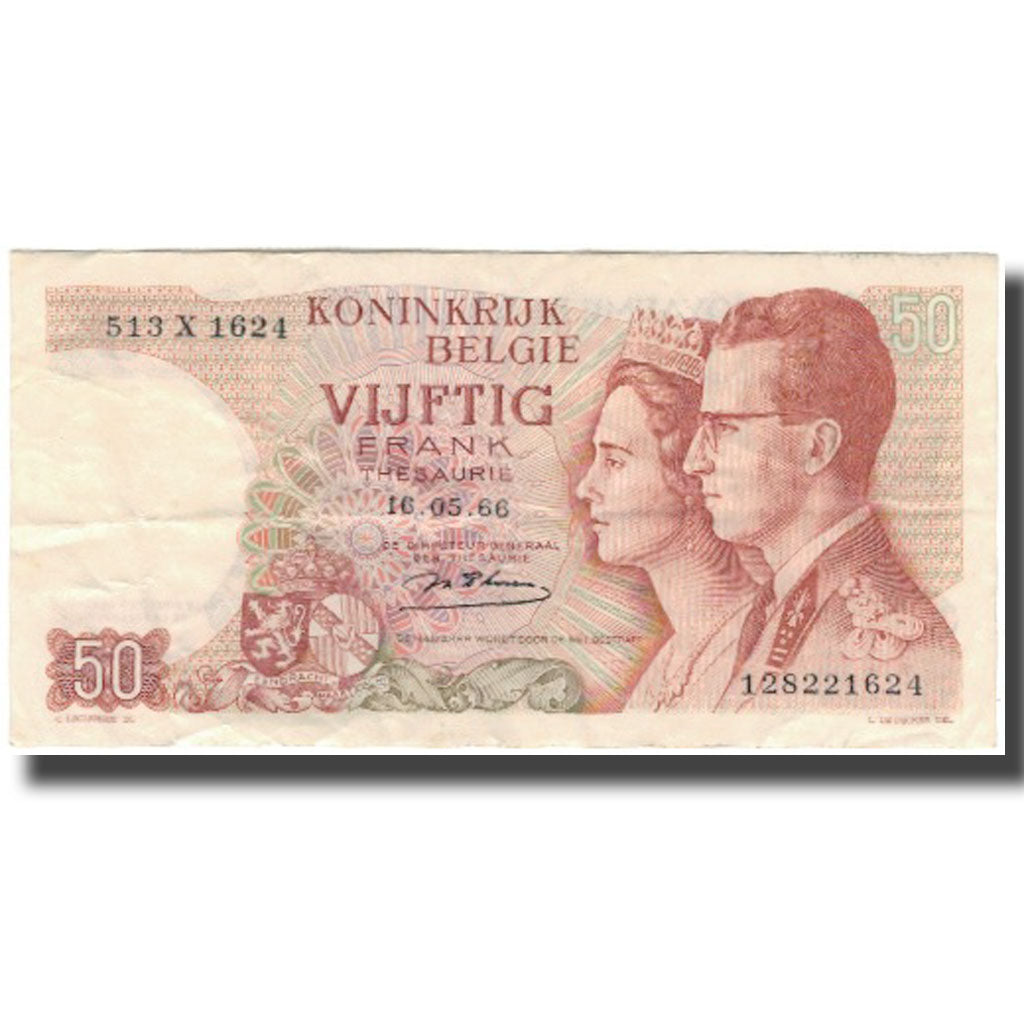 Geldschein, Belgien, 50 Francs, 1966, 1966-05-16, KM:139, SS+