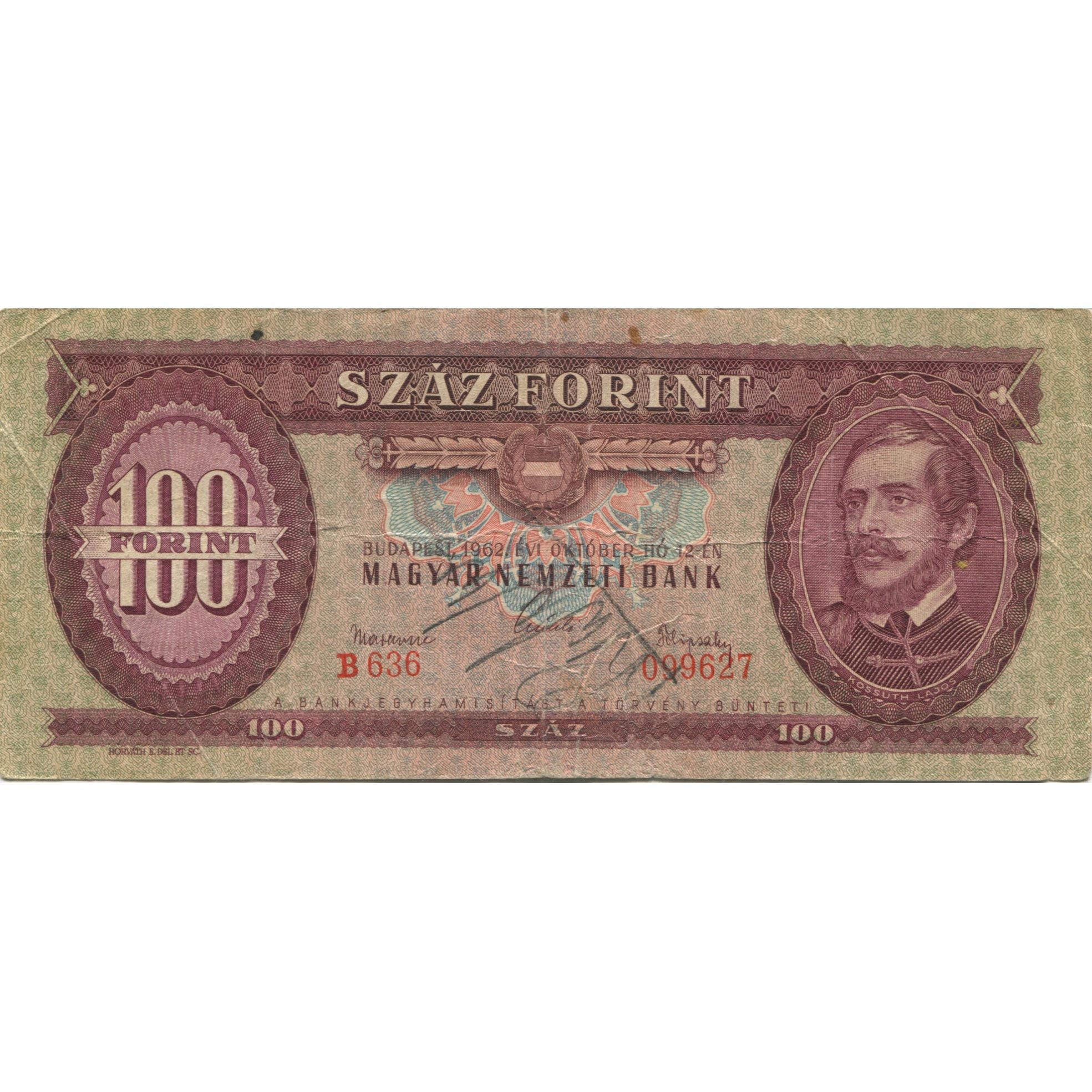 Banconote, Ungheria, 100 Forint, 1962, 1962-10-12, KM:171c, BB