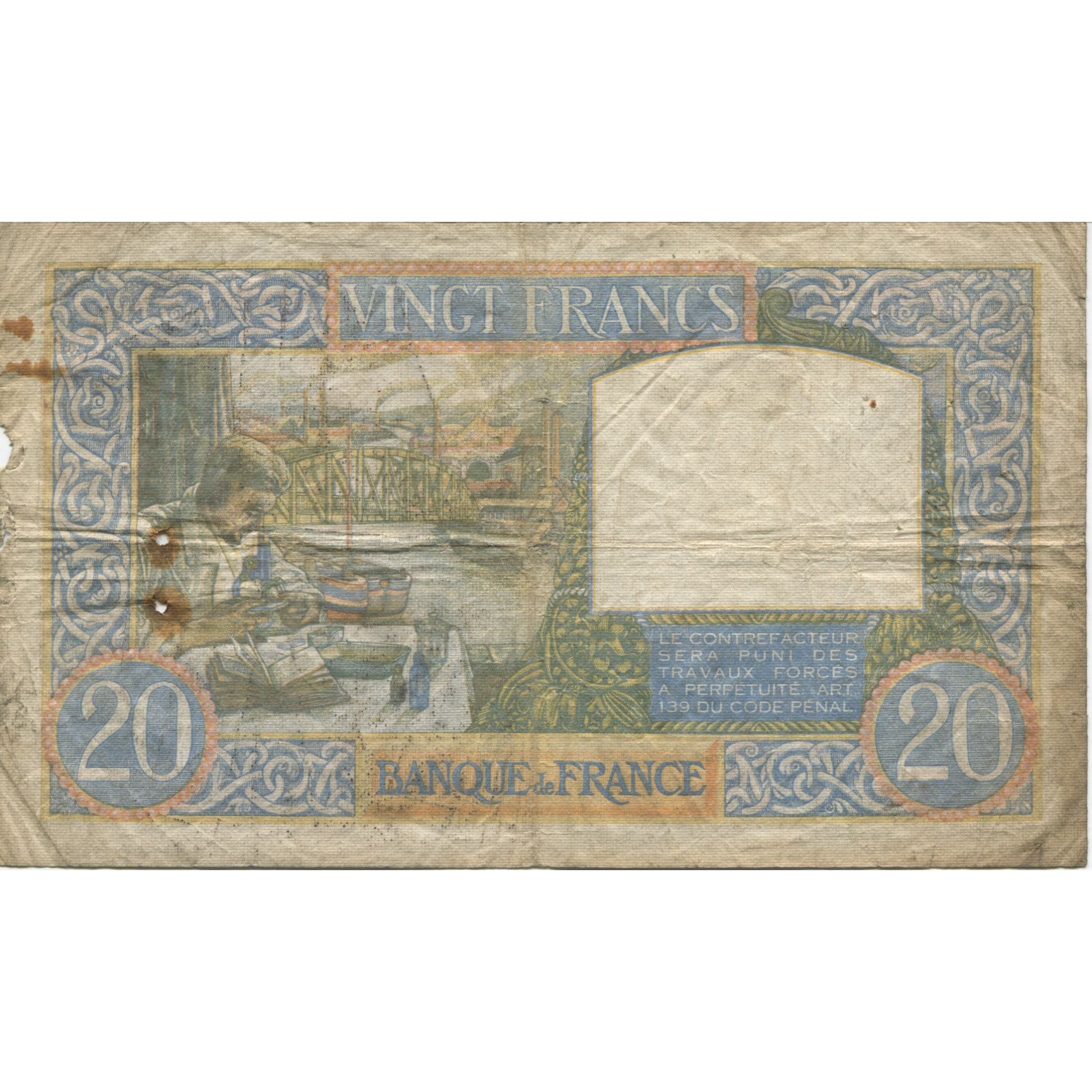 France, 20 Francs, Science et Travail, 1941, 1941-08-28, F(12-15)