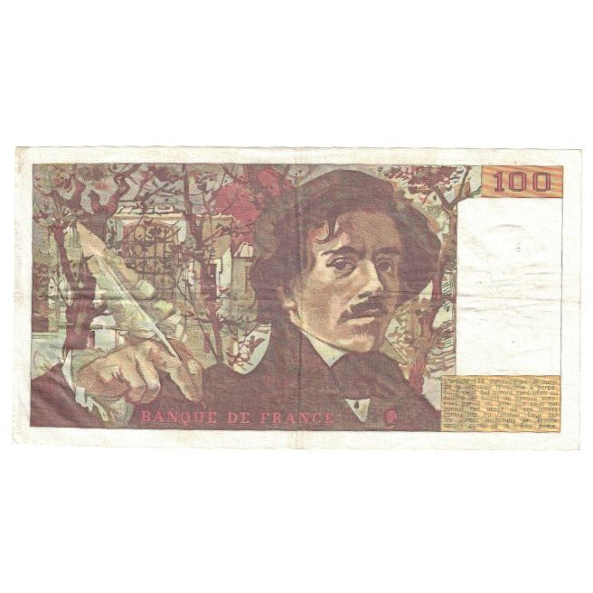 Francja, 100 Francs, Delacroix, 1985, EF(40-45), Fayette:69.09, KM:154b