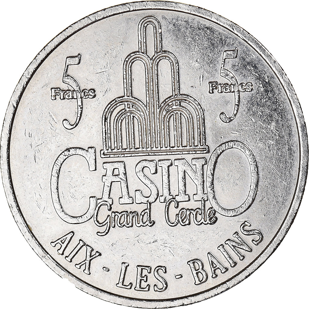 France, Jeton, Casino Aix-les-Bains, 5 Francs, TTB, Cupro-nickel