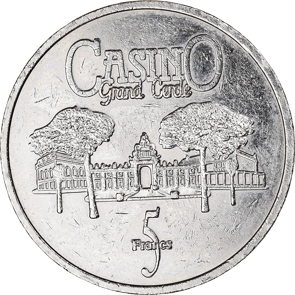 France, Jeton, Casino Aix-les-Bains, 5 Francs, TTB, Cupro-nickel
