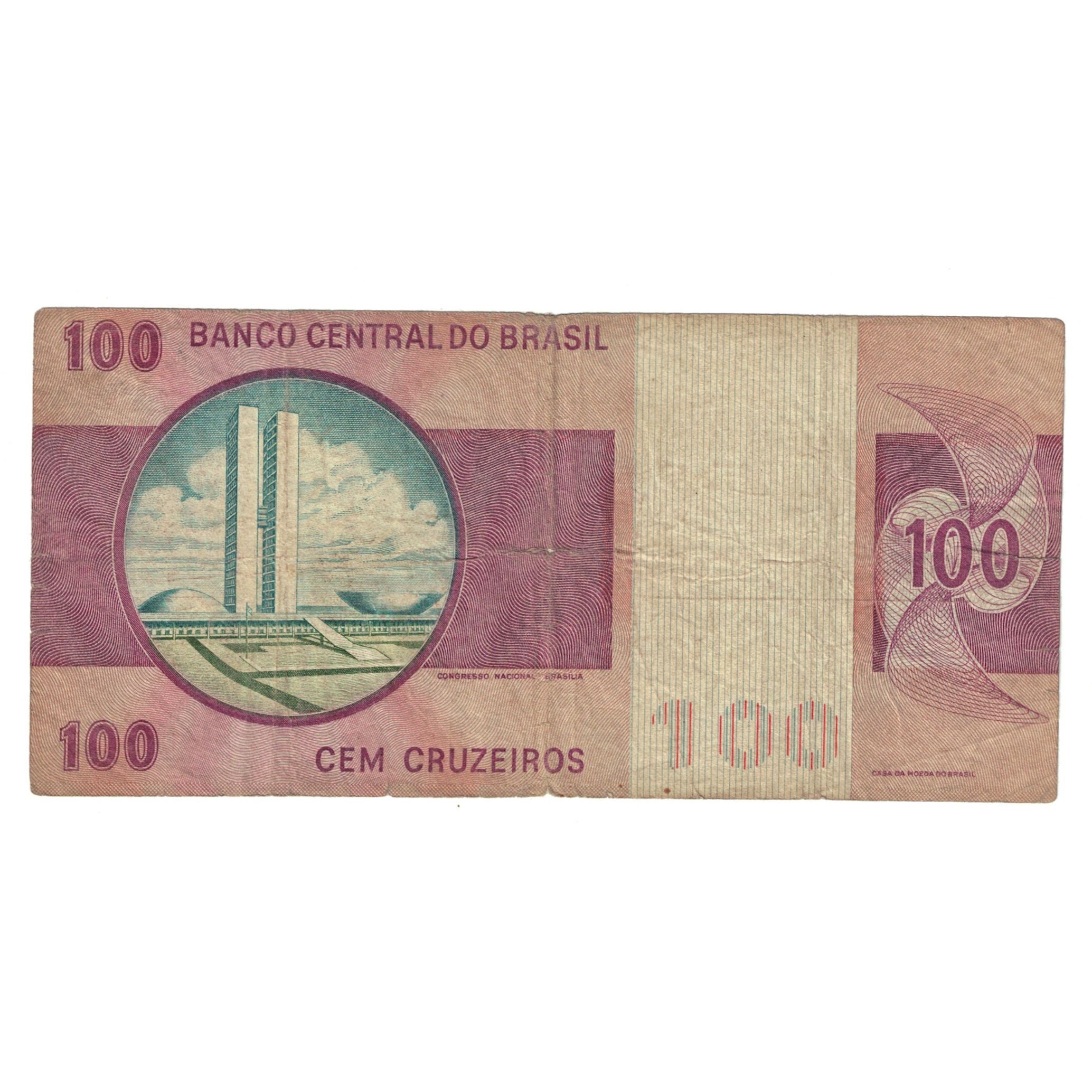 Banknote, Brazil, 100 Cruzeiros, KM:195Aa, VF(20-25)