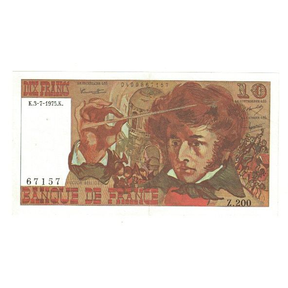 Francia, 10 Francs, Berlioz, 1975, Z.200, SPL-, Fayette:63.11, KM:150b