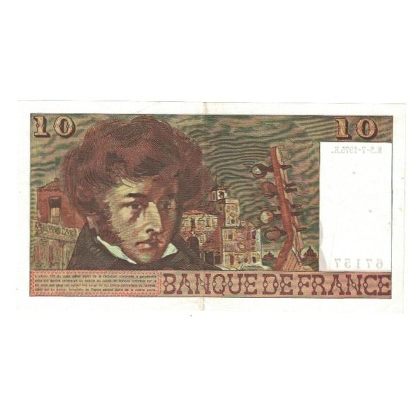 Francia, 10 Francs, Berlioz, 1975, Z.200, SPL-, Fayette:63.11, KM:150b