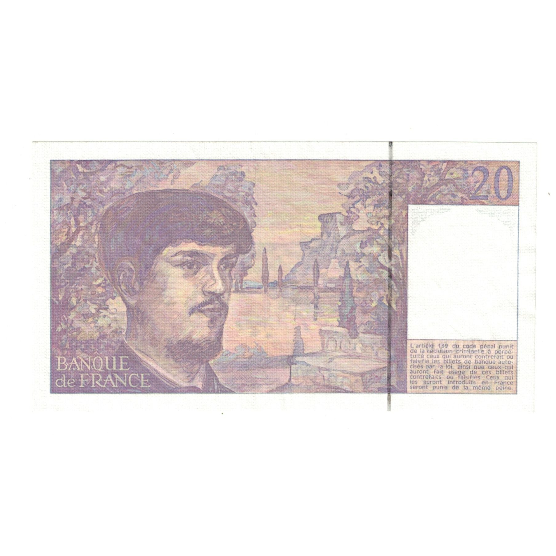 Francja, 20 Francs, Debussy, 1991, C.033, UNC(65-70), Fayette:66Bis.2, KM:151e