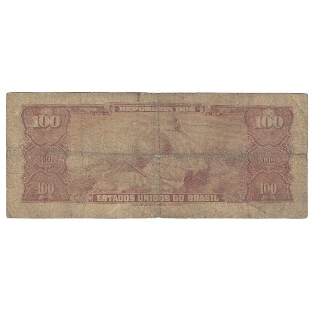 Banknote, Brazil, 100 Cruzeiros, Undated (1967), KM:170a, VF(20-25)