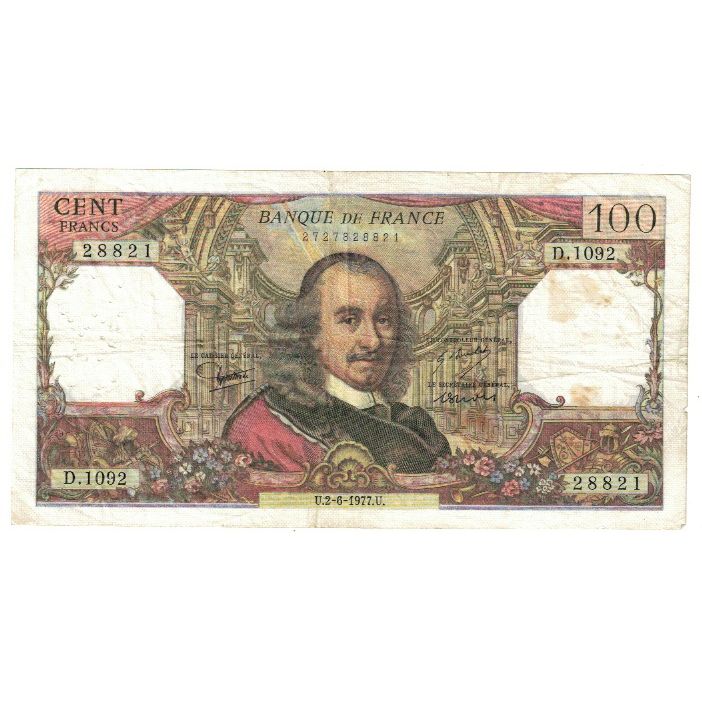 Frankreich, 100 Francs, Corneille, 1977, D.1092, SS, Fayette:65.58, KM:149f