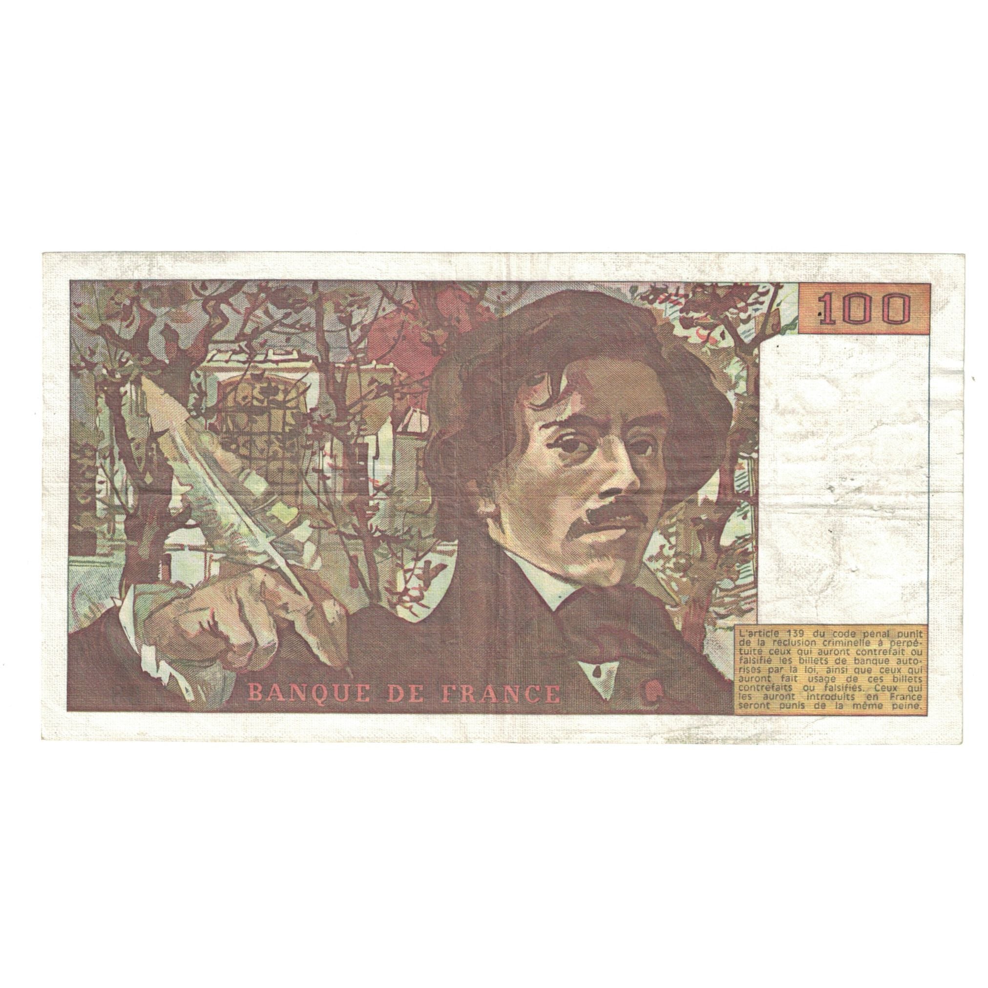 Frankreich, 100 Francs, Delacroix, 1982, Z.58, SS, Fayette:69.06, KM:154b