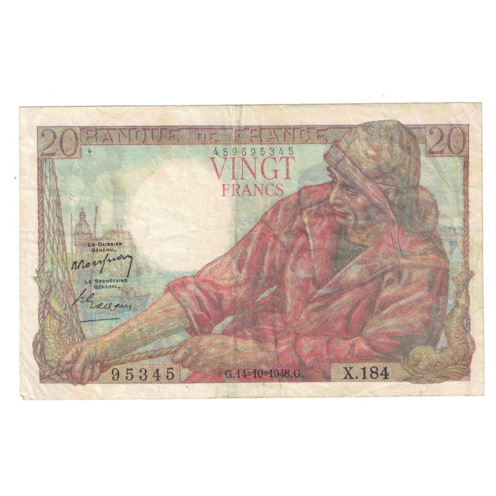 Frankreich, 20 Francs, Pêcheur, 1948, X.184, VZ, Fayette:13.13, KM:100c