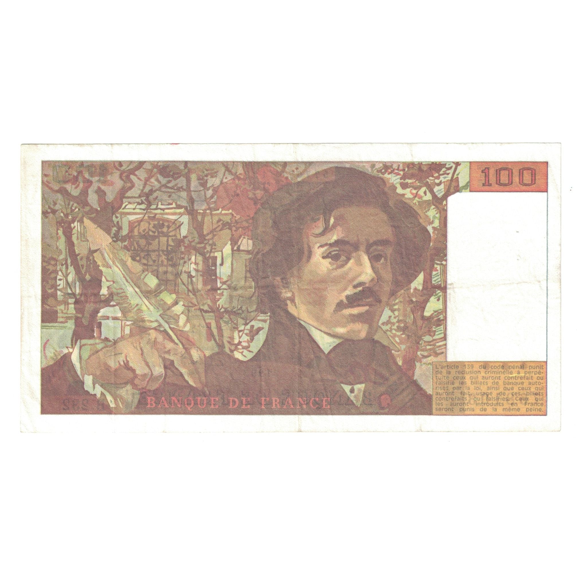 Francia, 100 Francs, Delacroix, 1993, B.232, SPL-, Fayette:69bis.08, KM:154g