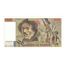 Francia, 100 Francs, Delacroix, 1981, H.51, EBC, Fayette:69.5, KM:154b
