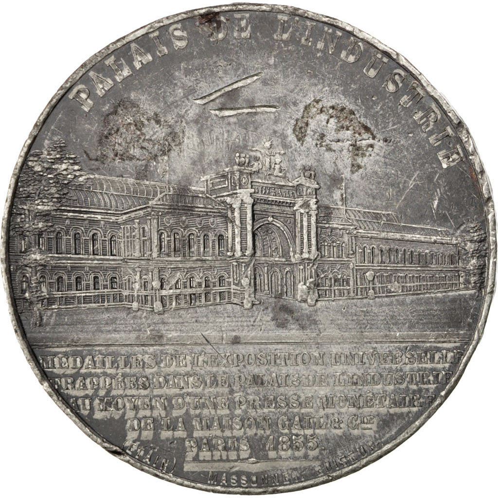 France, Medal, Second French Empire, 1855, Tin, EF(40-45)