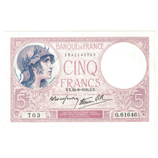France, 5 Francs, Violet, 1939, Q.61646, NEUF, Fayette:04.07, KM:83