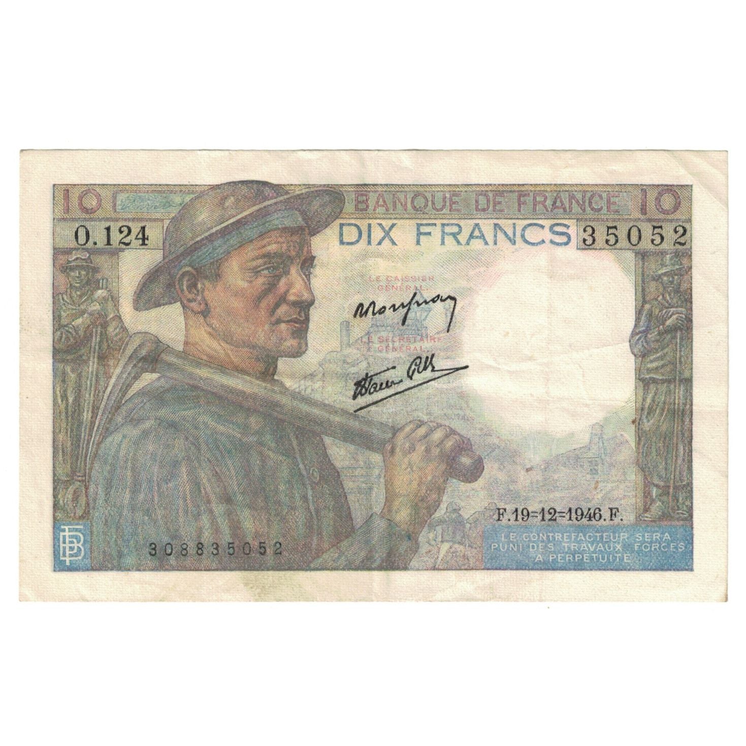 France, 10 Francs, Mineur, 1946, O.124, TTB, Fayette:8.16, KM:99e