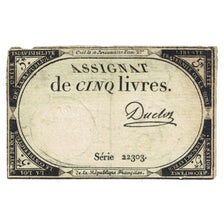 Francja, 5 Livres, 1793, Série 22303, EF(40-45), KM:A76