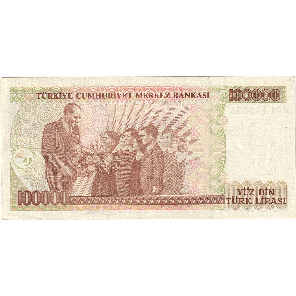 Nota, Turquia, 100,000 Lira, 1996-1998, KM:206, UNC(64)