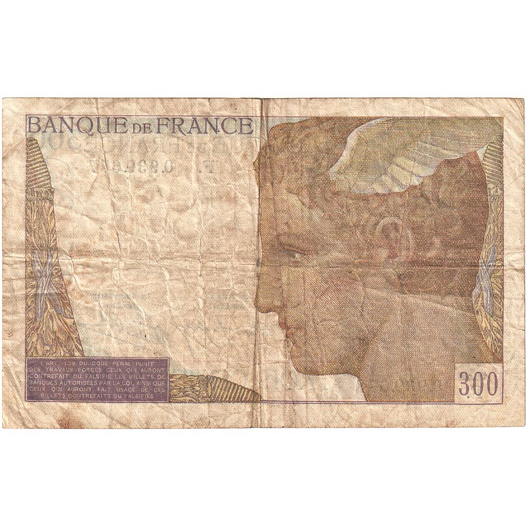 Francia, 300 Francs, Serveau, undated (1938), F, BC