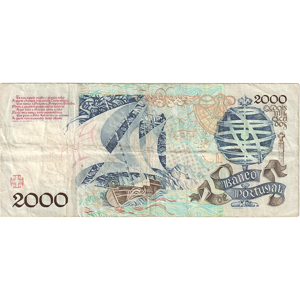 Banknote, Portugal, 2000 Escudos, 1992, 1992-07-16, KM:186c, VF(30-35)