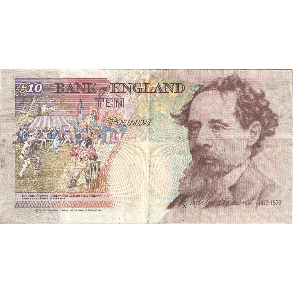 Banknote, Great Britain, 10 Pounds, 1992, KM:383a, AU(55-58)